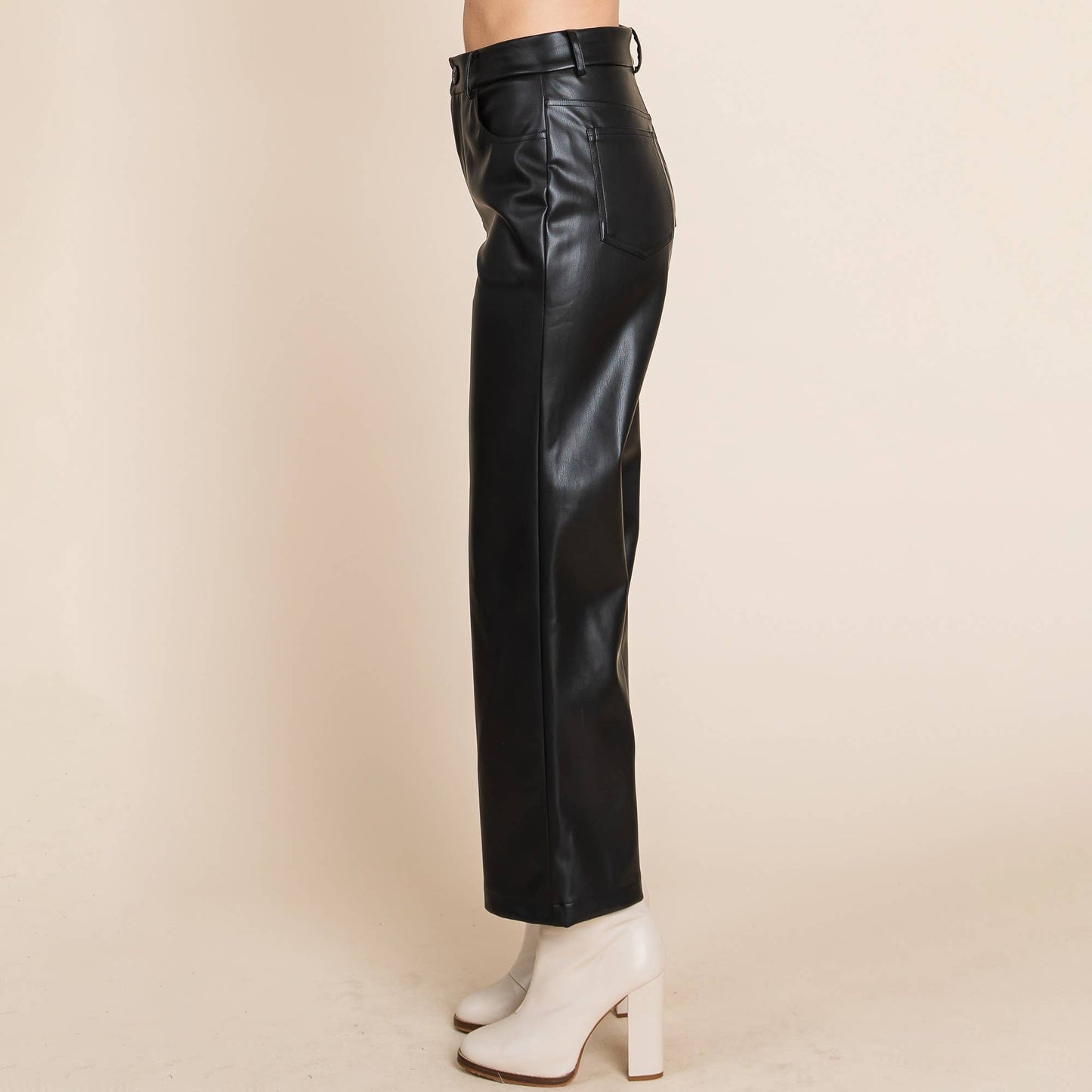 Trecy Leather Cropped Pants