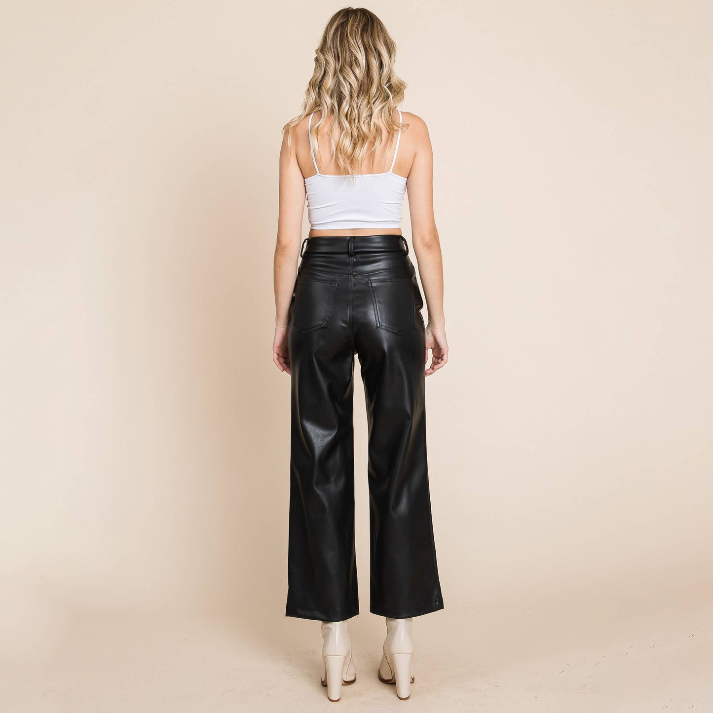 Trecy Leather Cropped Pants