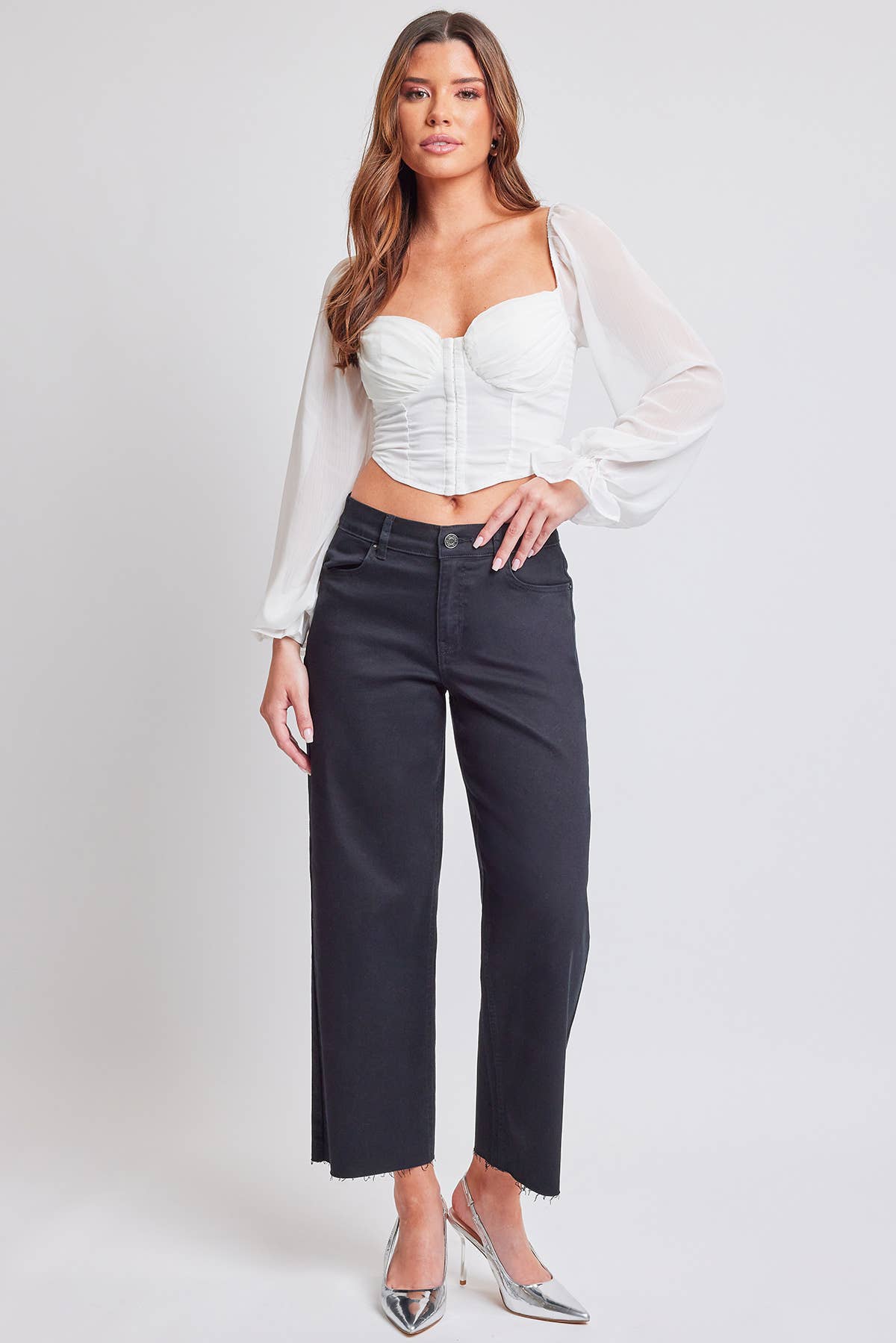 Aleena High Rise Wide Leg Trouser Pants