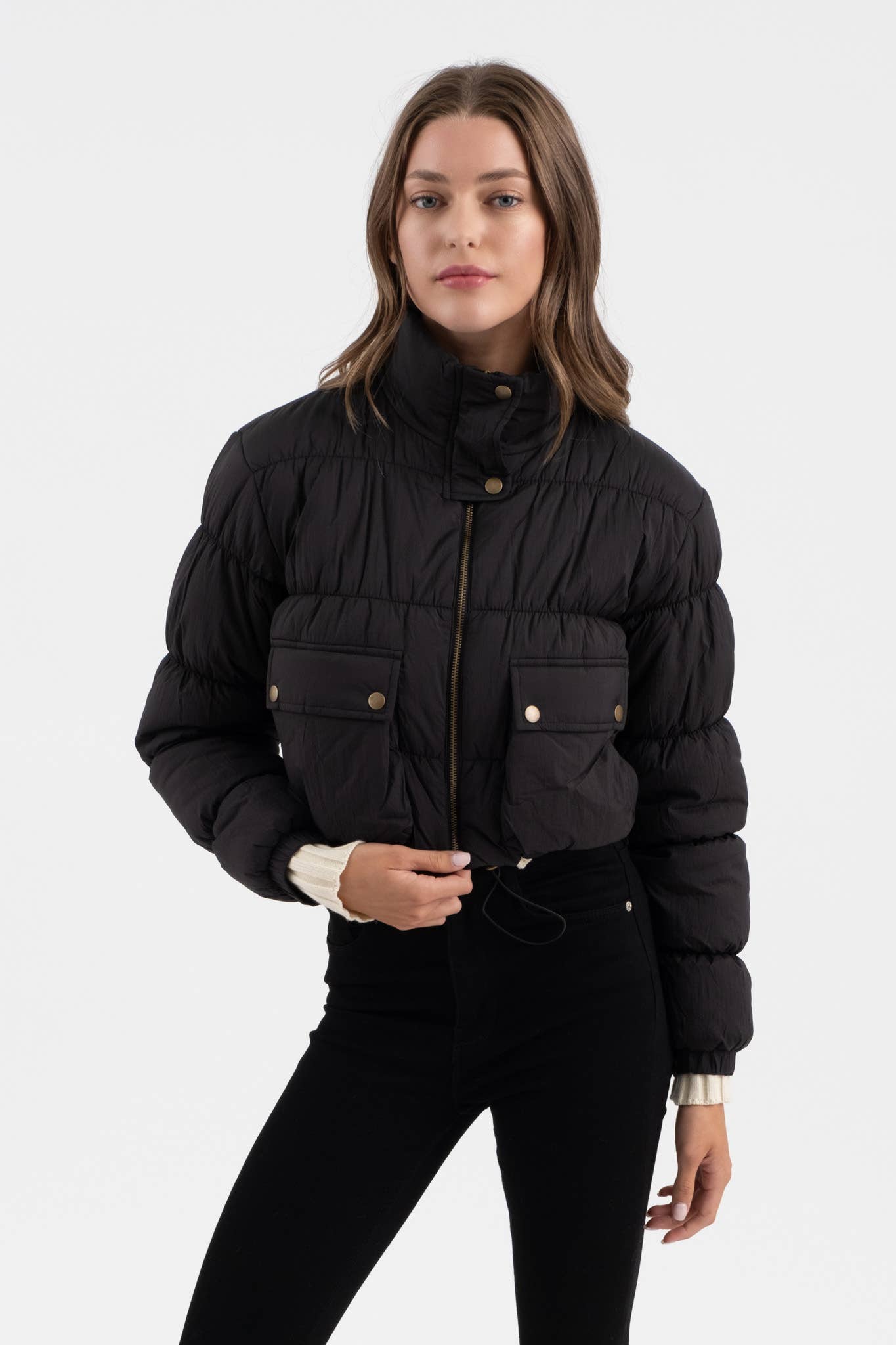 CROPPED CARGO PUFFER JACKET