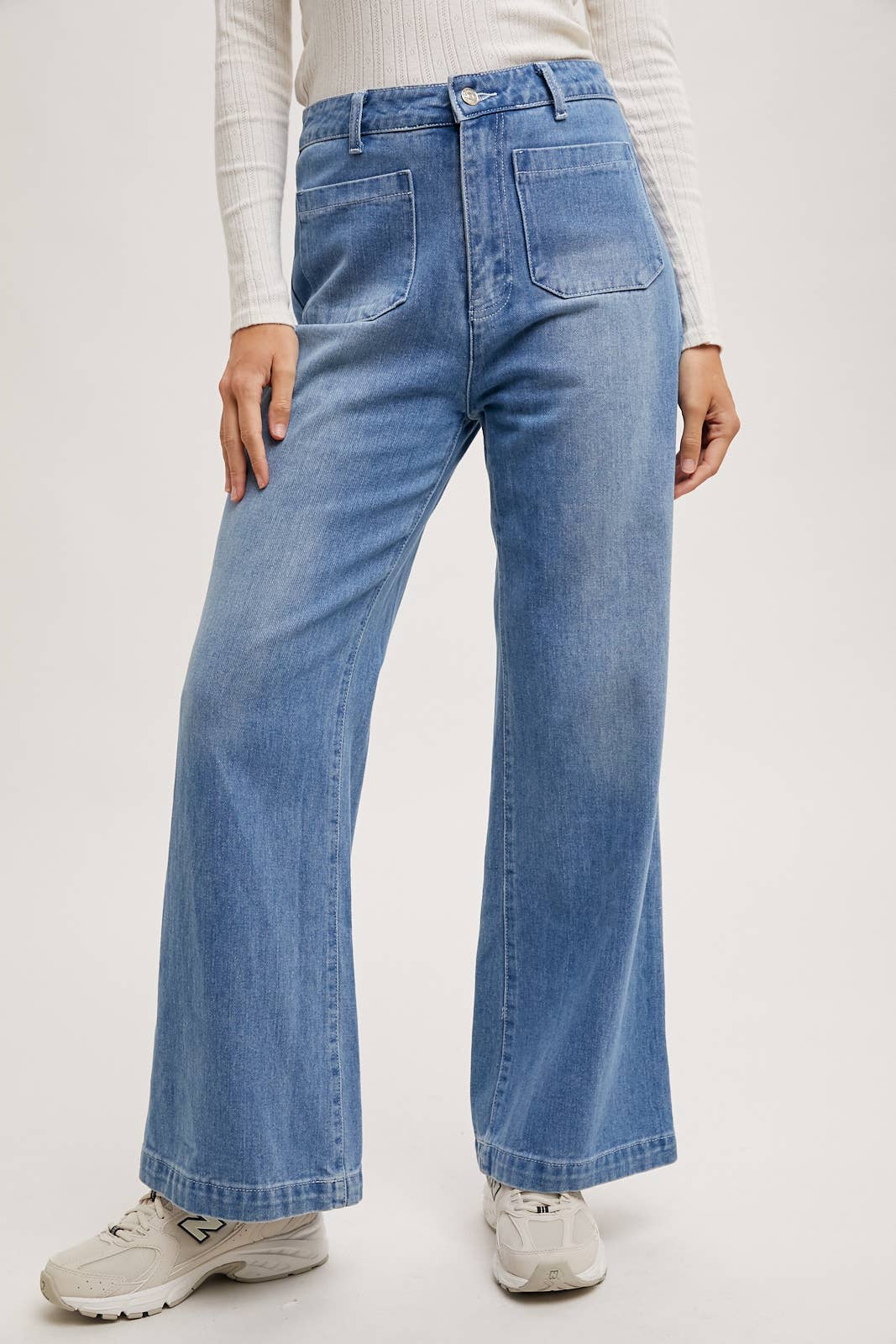 HIGH RISE WIDE LEG DENIM JEANS