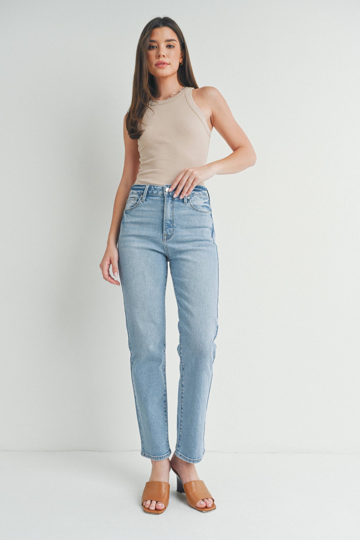 High Rise Straight Leg Jeans