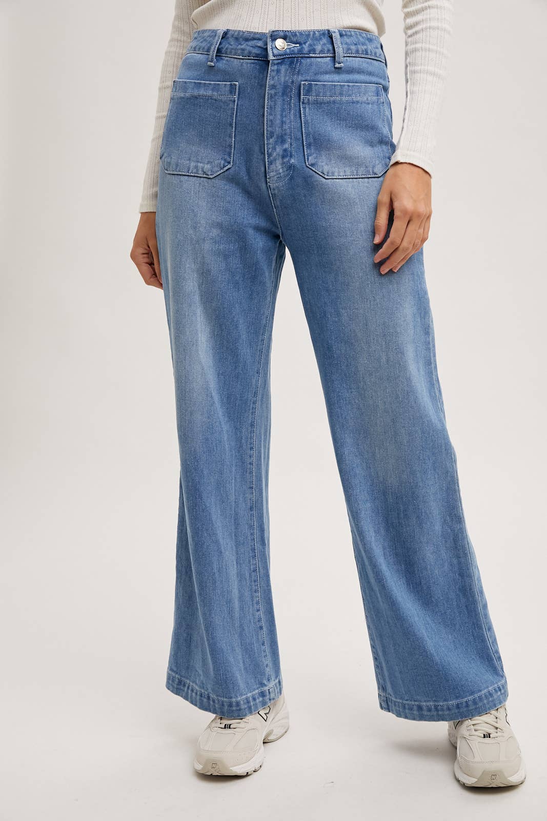 HIGH RISE WIDE LEG DENIM JEANS