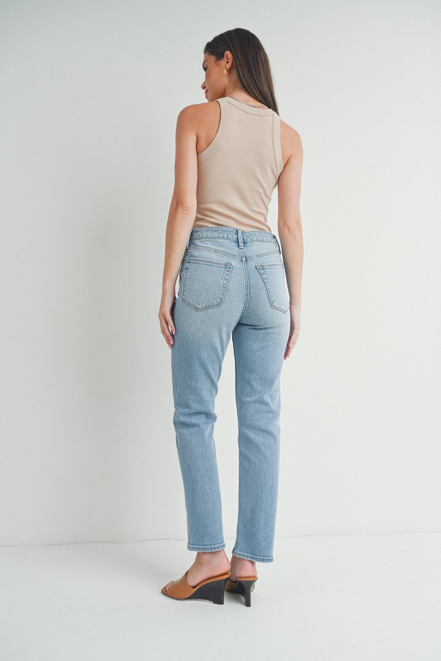 High Rise Straight Leg Jeans