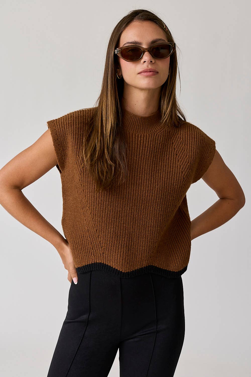 Taylor Scallop Hem Knitted Top