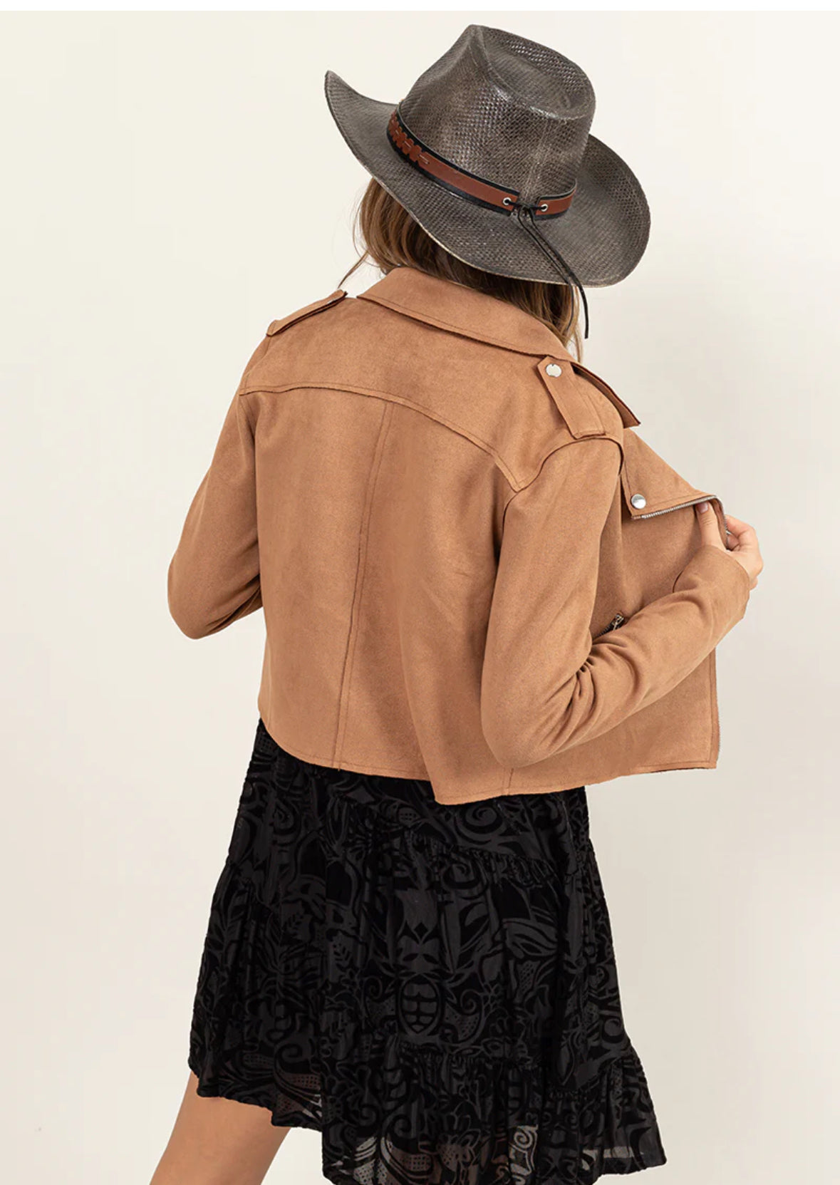 Noriko Suede Moto Jacket