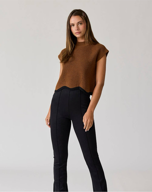 Taylor Scallop Hem Knitted Top