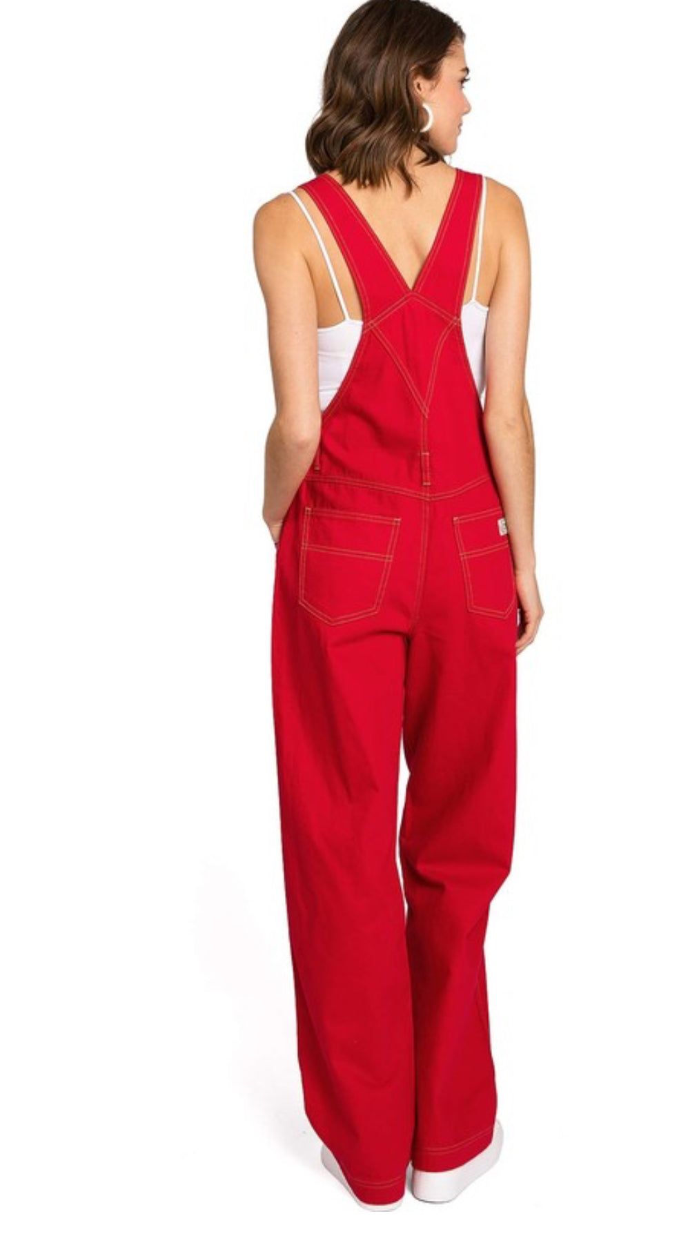 Lana Roux Red Denim Overalls