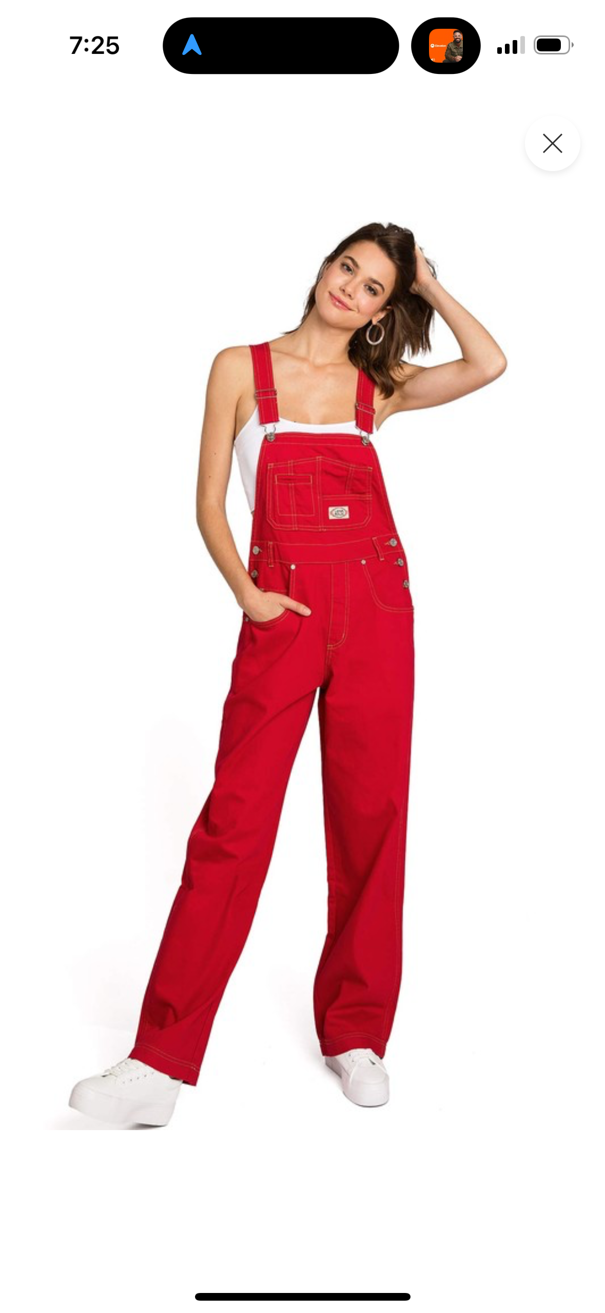 Lana Roux Red Denim Overalls