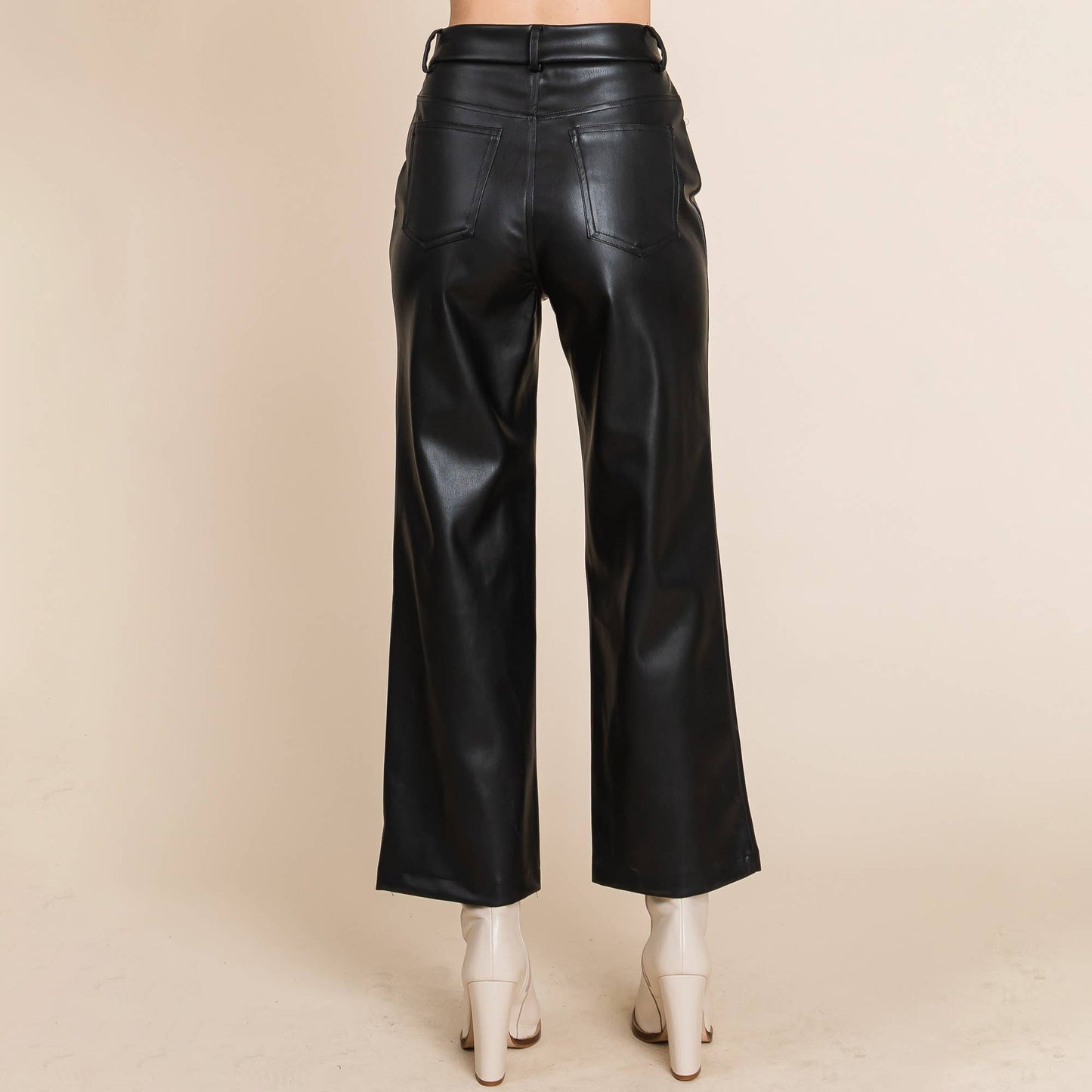 Trecy Leather Cropped Pants