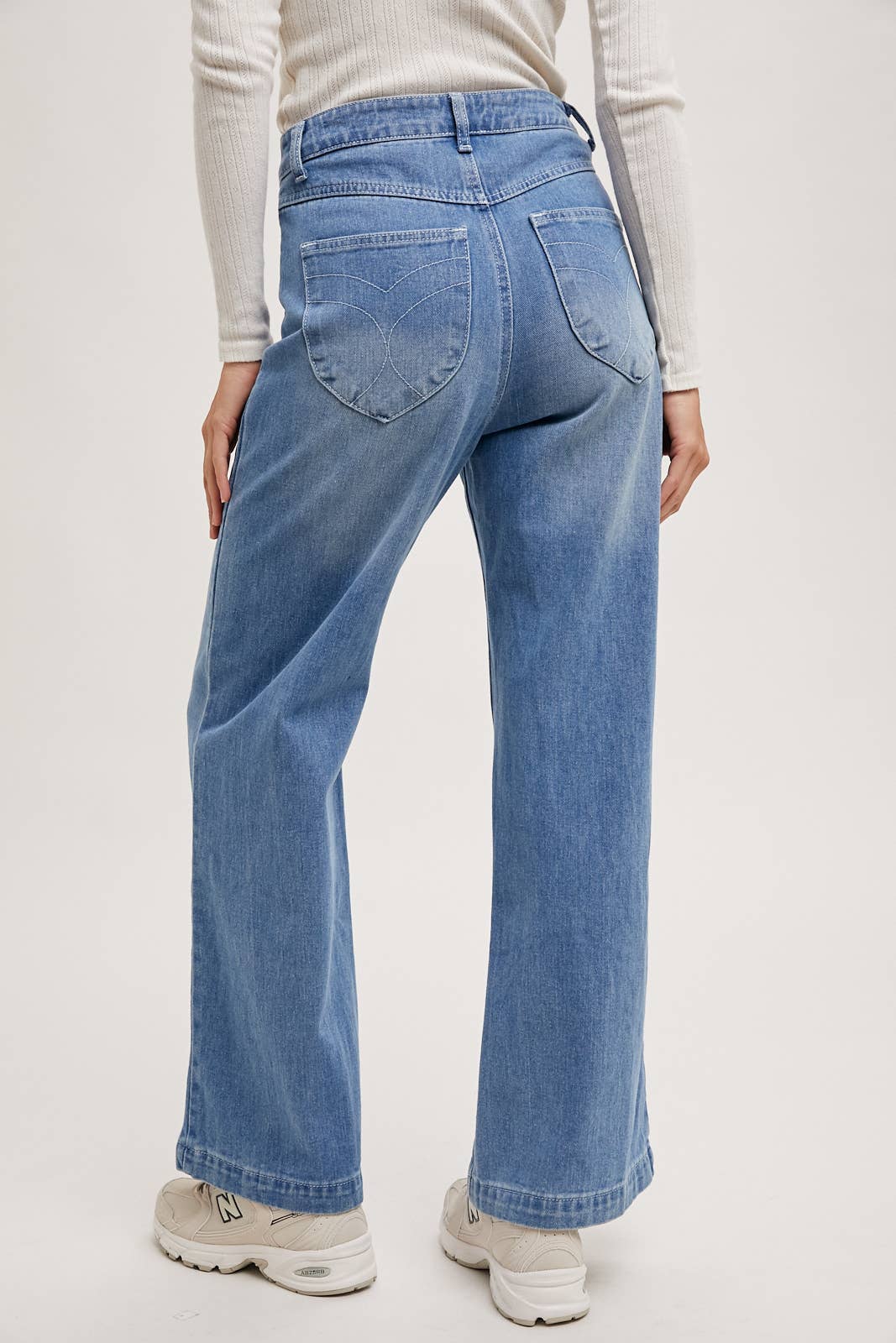 HIGH RISE WIDE LEG DENIM JEANS