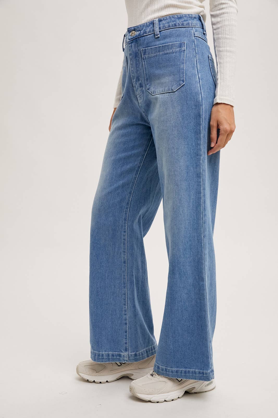 HIGH RISE WIDE LEG DENIM JEANS