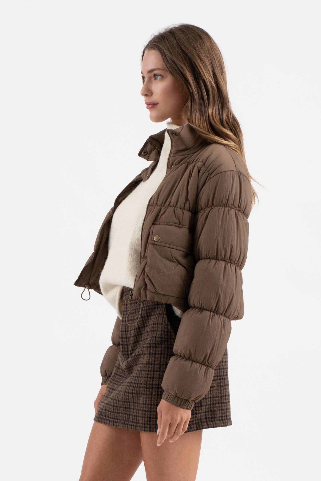 CROPPED CARGO PUFFER JACKET