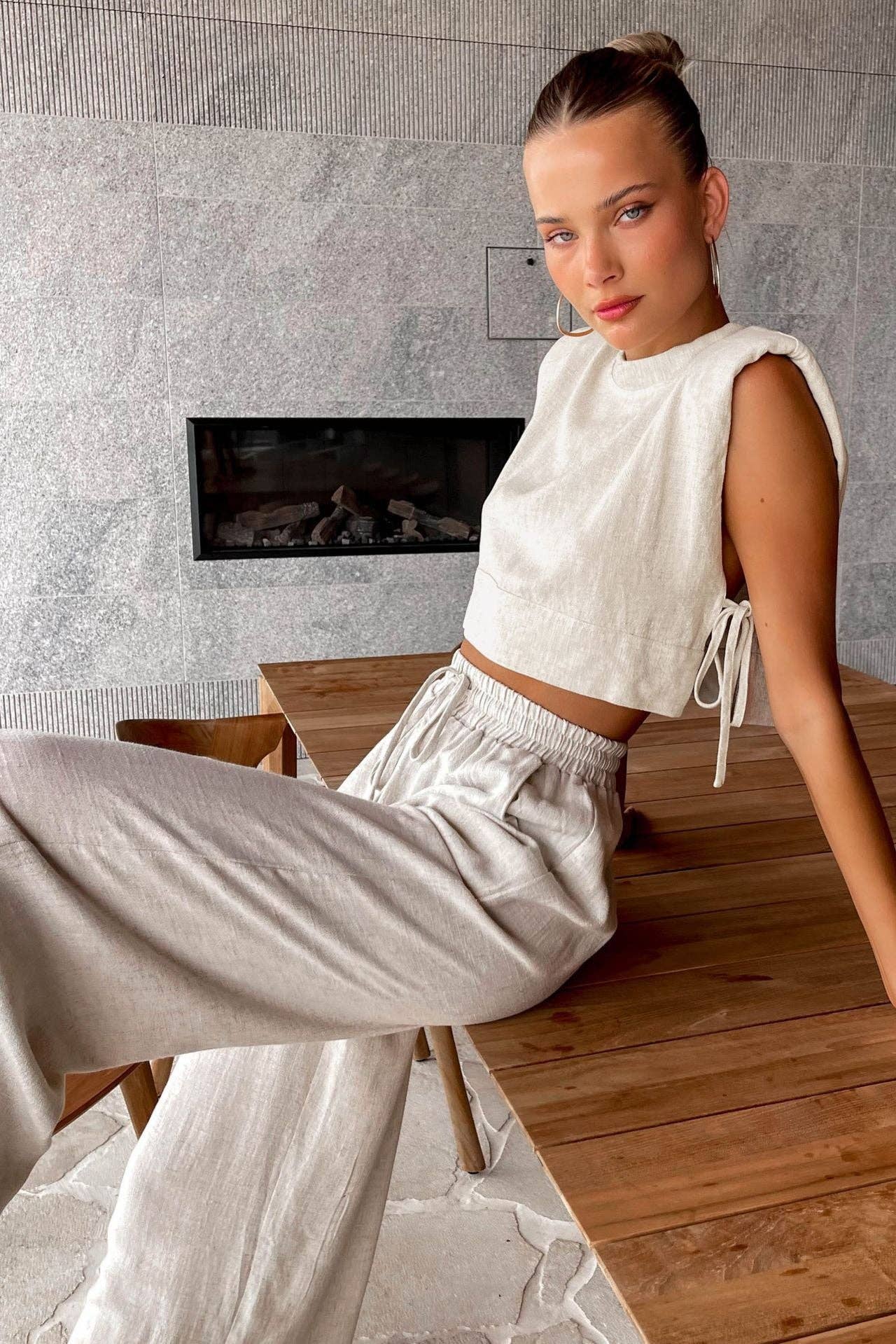 Linen Crop Top and Pants