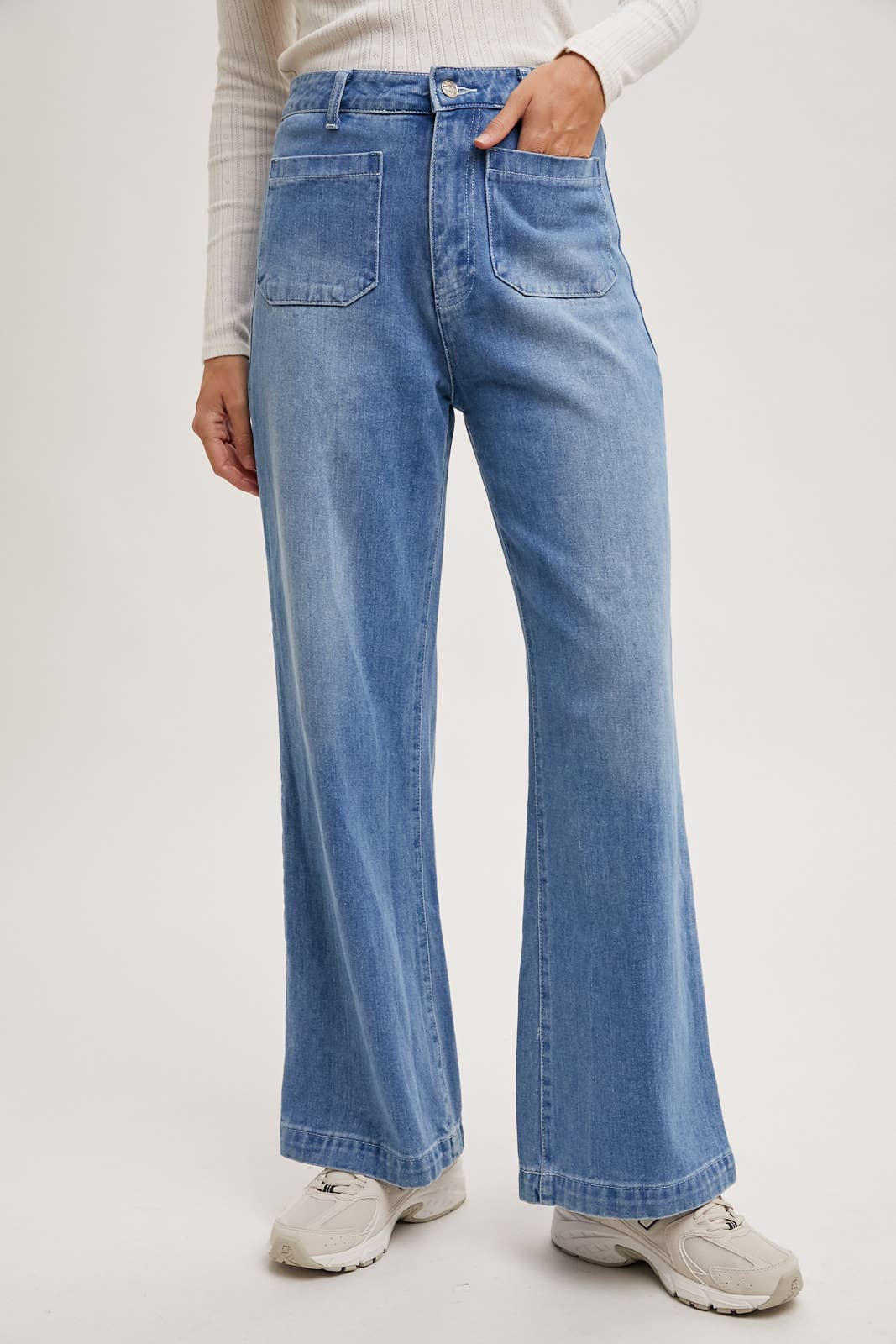 HIGH RISE WIDE LEG DENIM JEANS