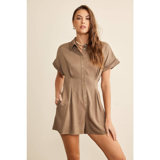 Pao button down romper